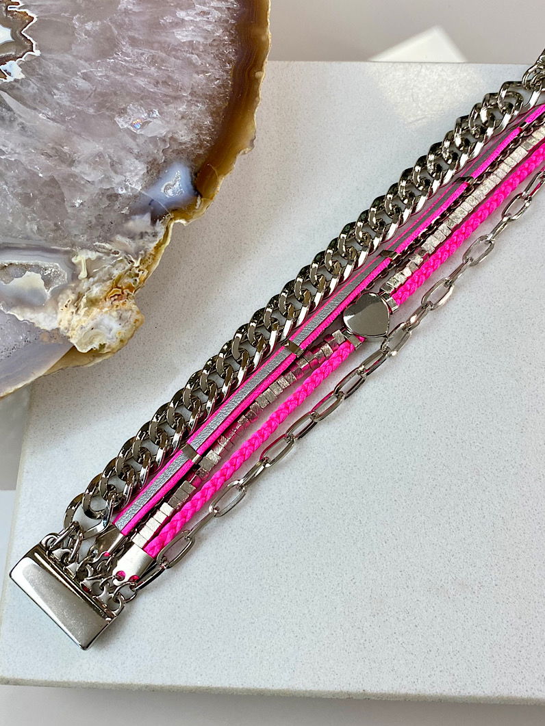 Pulseira Imã Luany Coração Prata