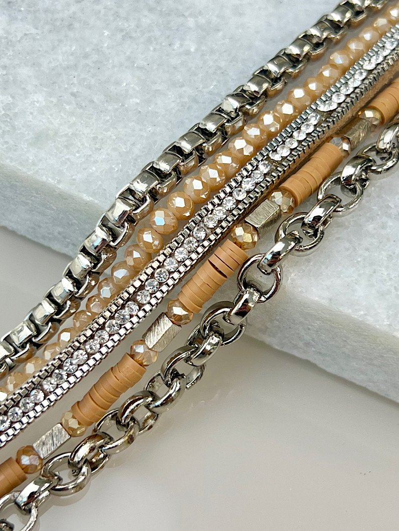 Pulseira Imã Lucy de Strass e Fimos Prata