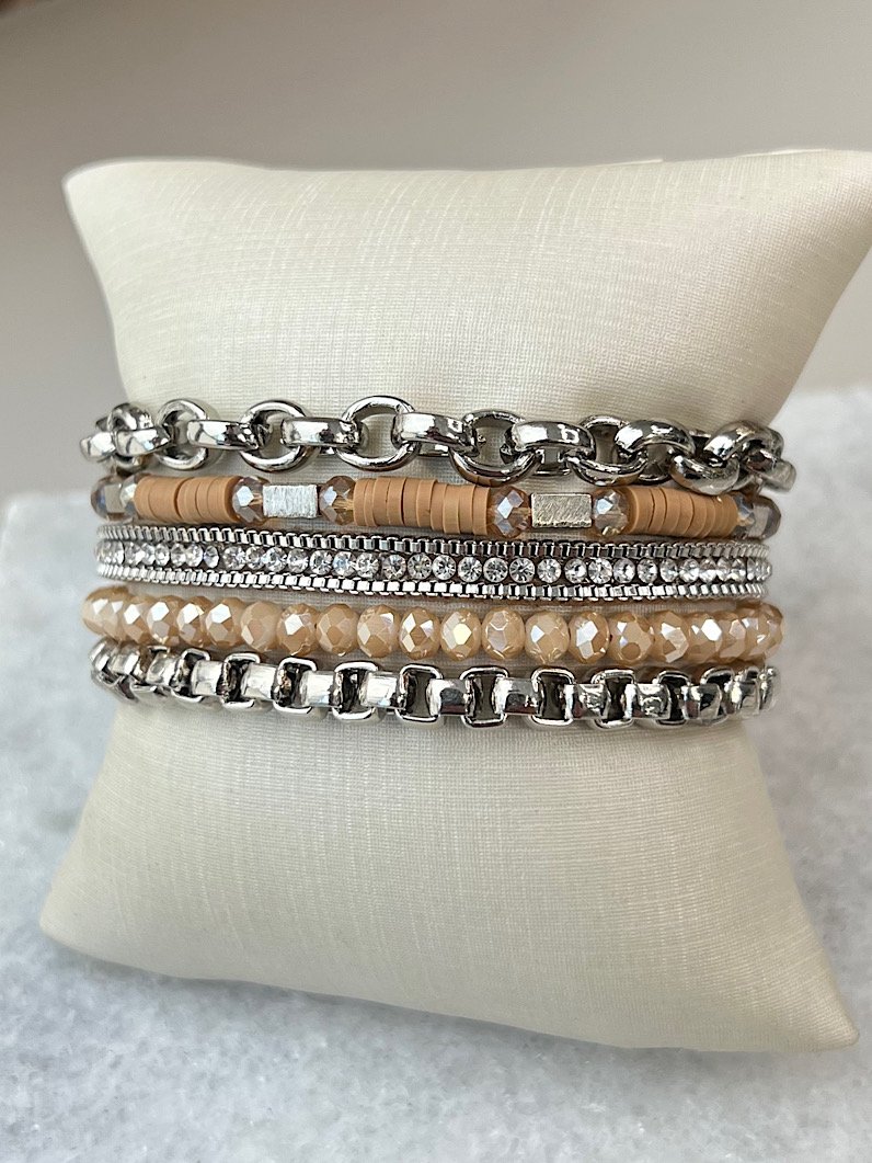 Pulseira Imã Lucy de Strass e Fimos Prata