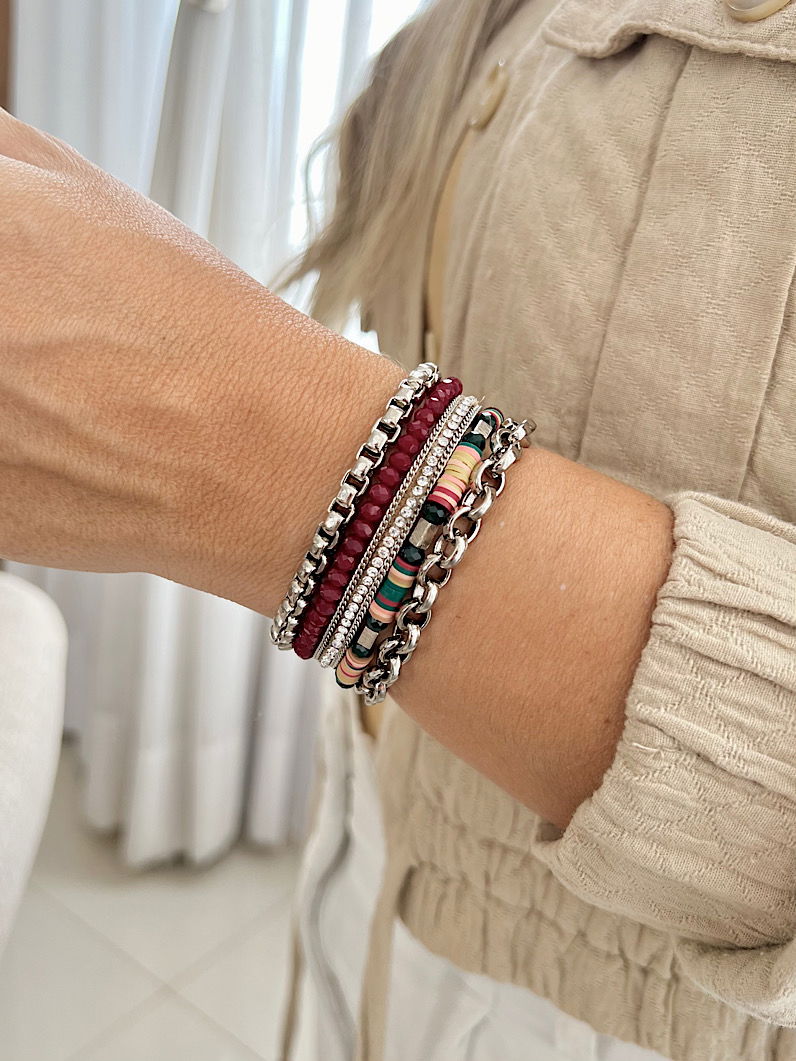 Pulseira Imã Lucy de Strass e Fimos Prata