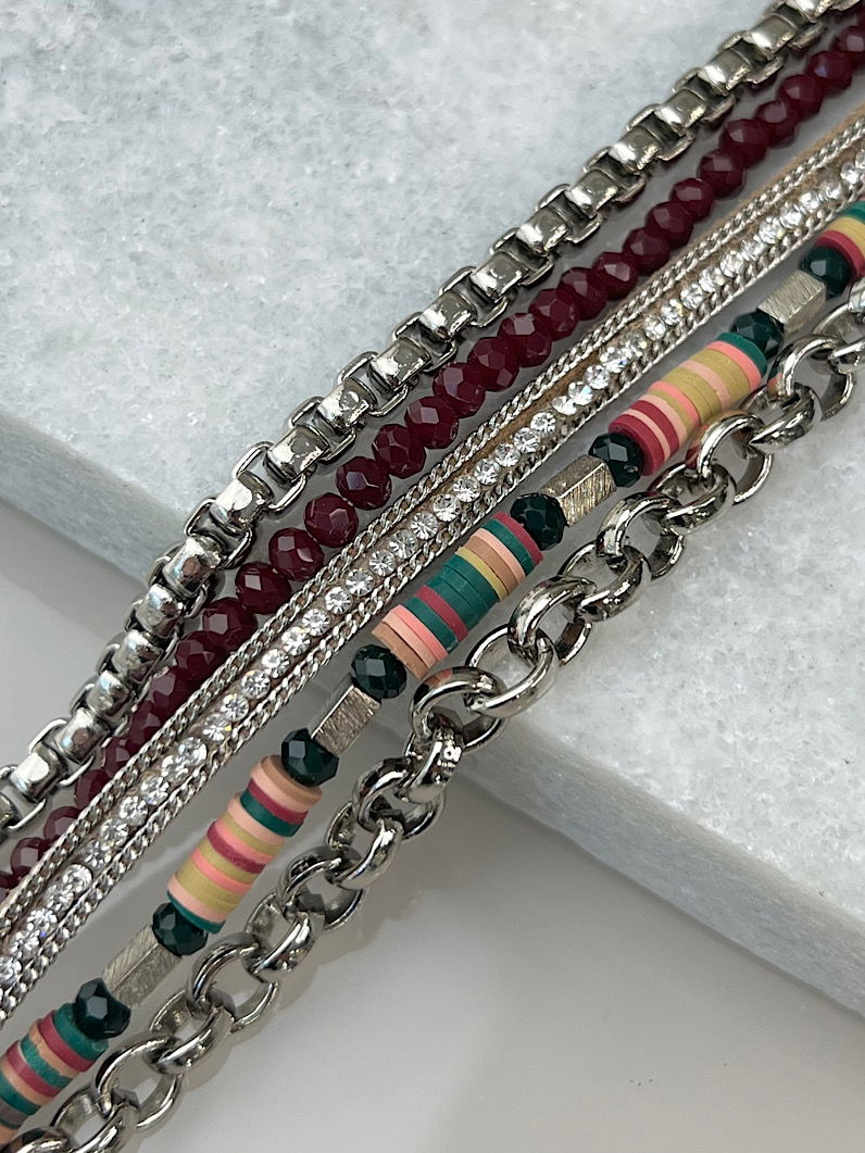 Pulseira Imã Lucy de Strass e Fimos Prata