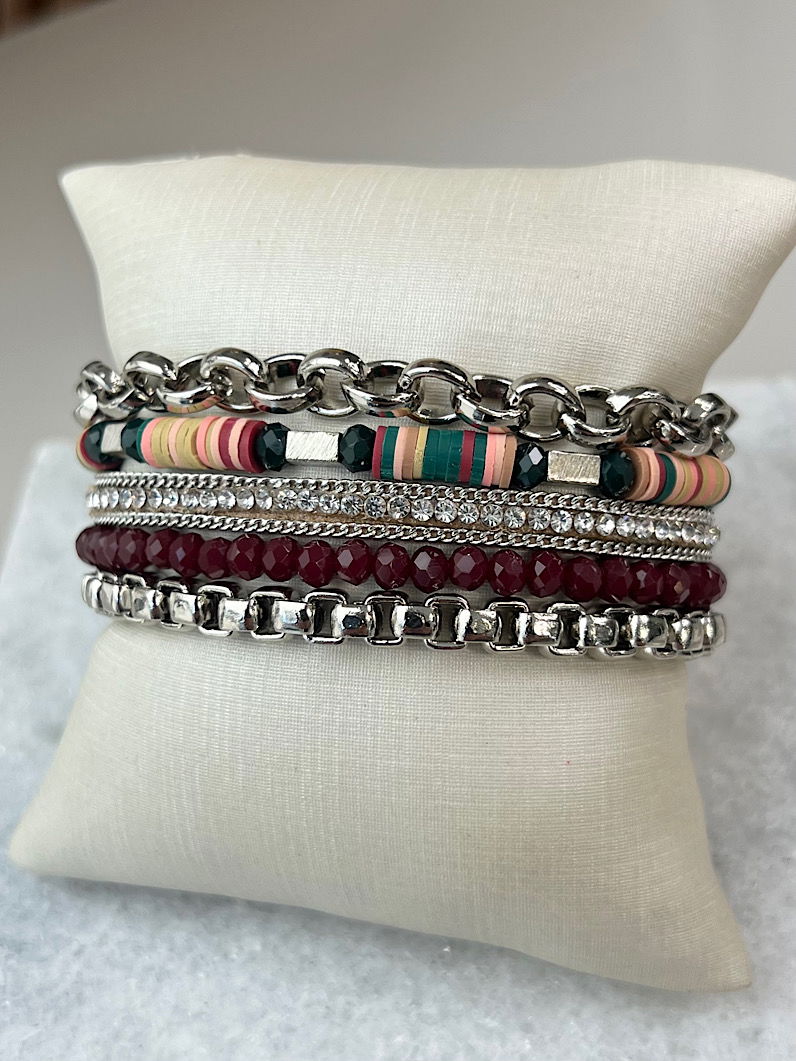 Pulseira Imã Lucy de Strass e Fimos Prata