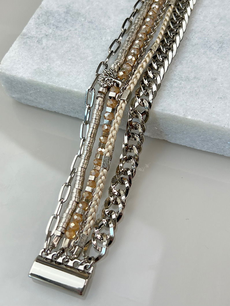 Pulseira Imã Manu Bege Árvore da Vida