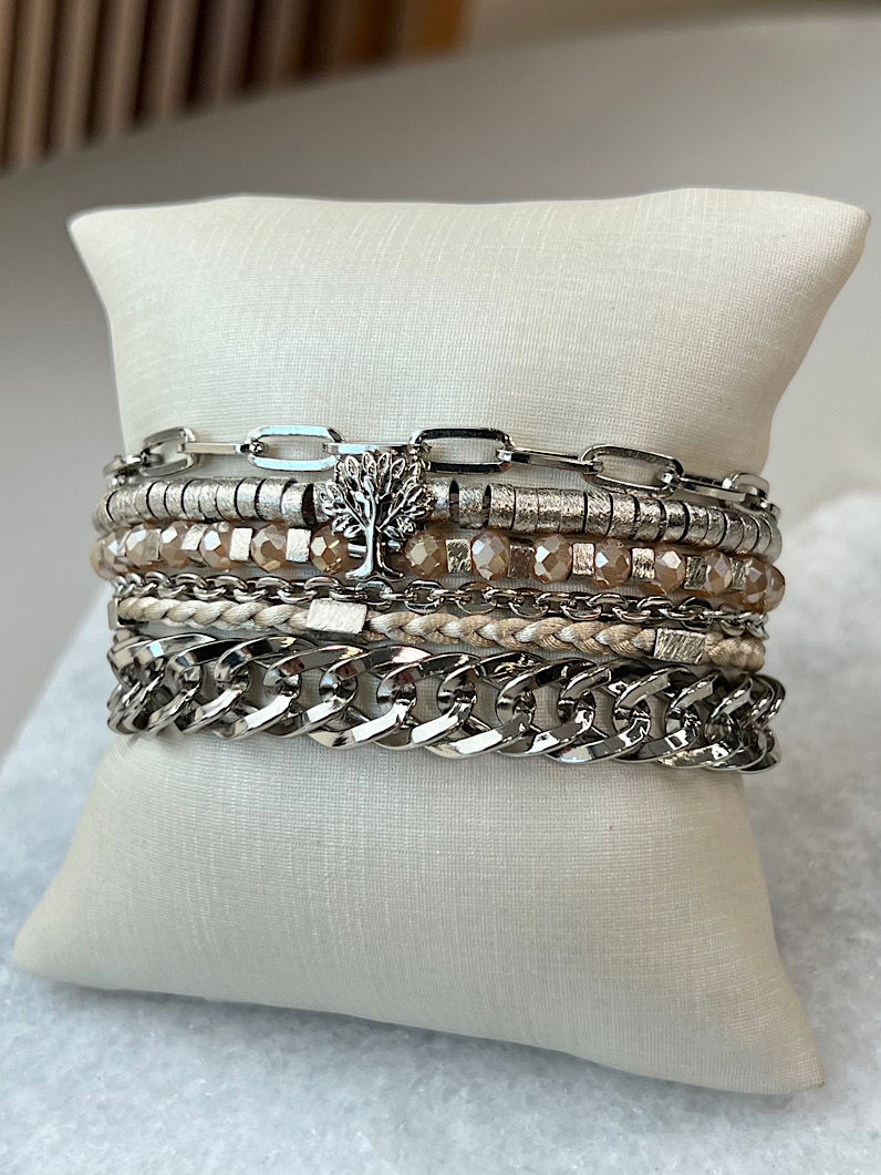 Pulseira Imã Manu Bege Árvore da Vida