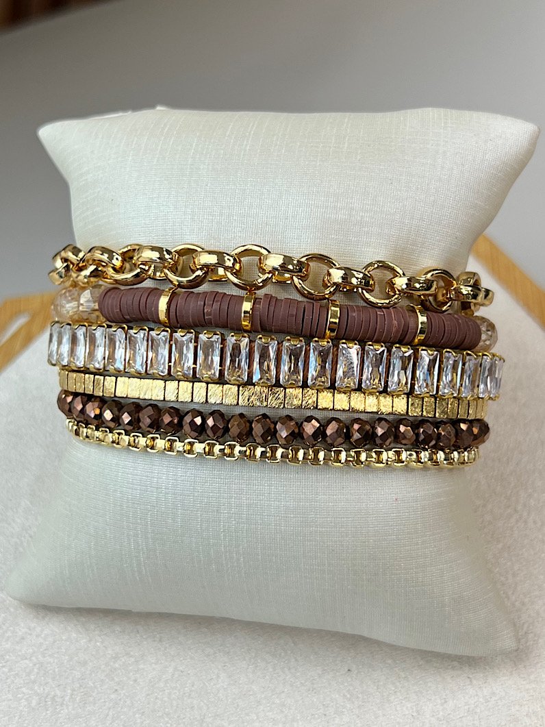 Pulseira Imã Mariana Cristais e Zircônias Douradas