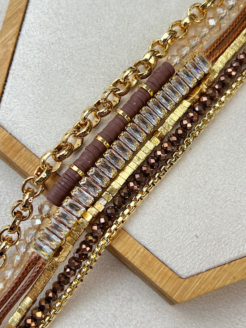 Pulseira Imã Mariana Cristais e Zircônias Douradas