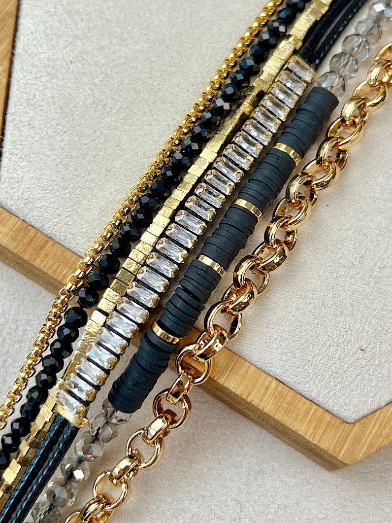 Pulseira Imã Mariana Cristais e Zircônias Douradas