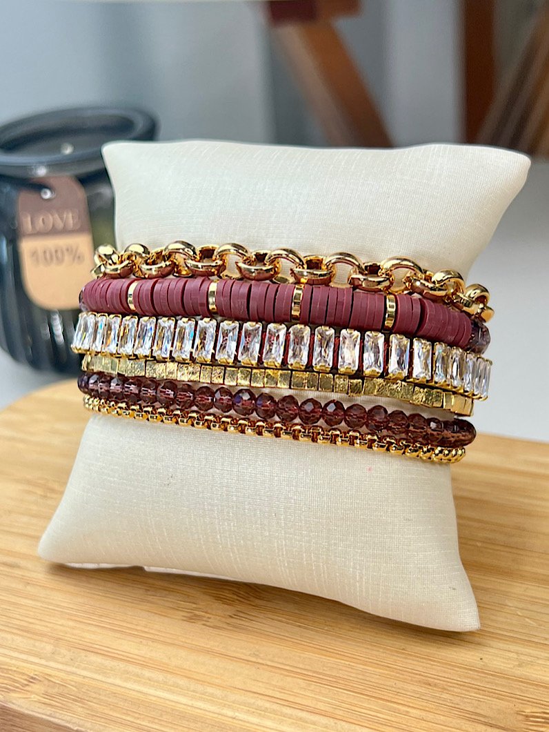 Pulseira Imã Mariana Cristais e Zircônias Douradas