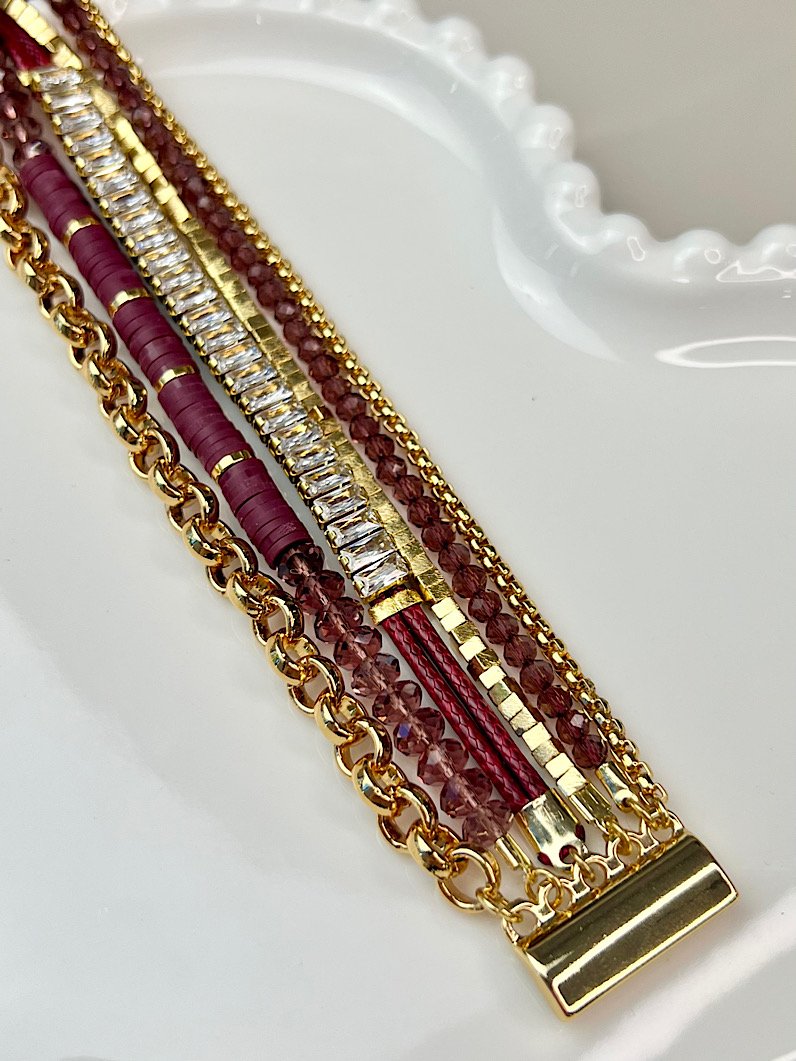 Pulseira Imã Mariana Cristais e Zircônias Douradas