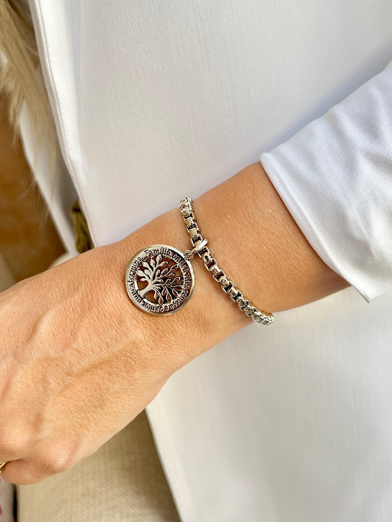 Pulseira Imã Olga Pingente Árvore da Vida - Prata