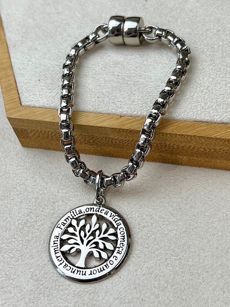 Pulseira Imã Olga Pingente Árvore da Vida