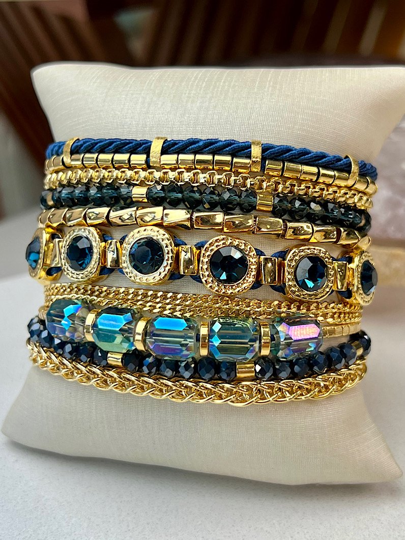 Pulseira Imã Olivia Marinho Cristal de Vidro e Canutilhos