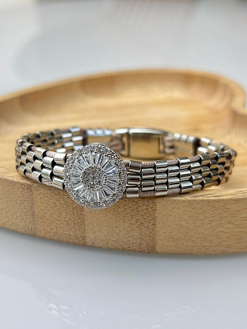 Pulseira Imã Pecinhas Canutilhos Pizza Zircônia