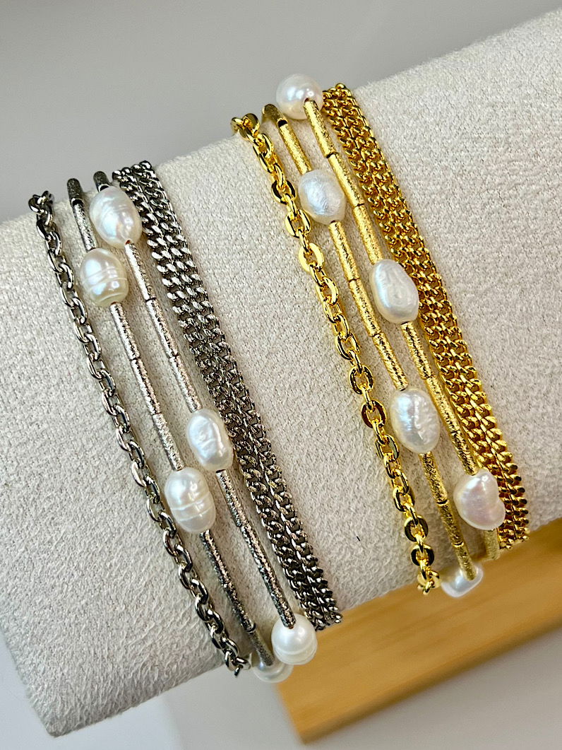 Pulseira Imã Rita de Pérolas e Canutilhos