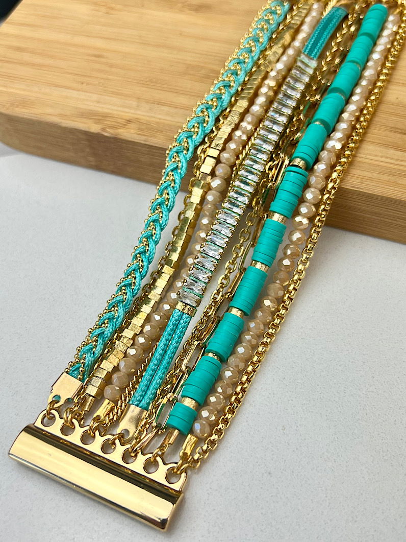 Pulseira Imã Valentina de Zircônias Douradas