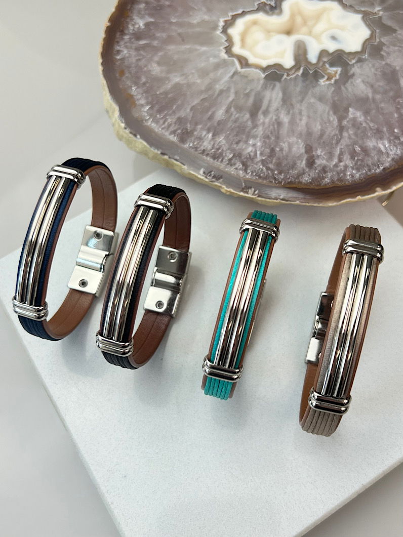 Pulseira Imã Valéria Tubo Detalhes Prata