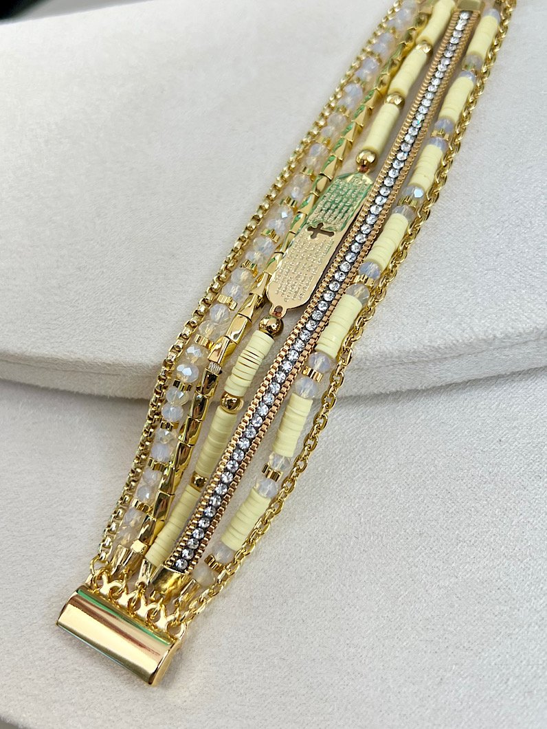 Pulseira Imã Vivian Oração do Pai Nosso Dourado