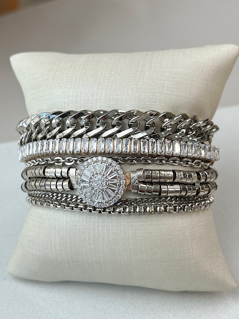 Pulseira Imã Yasmin Pizza de Zircônia Prata