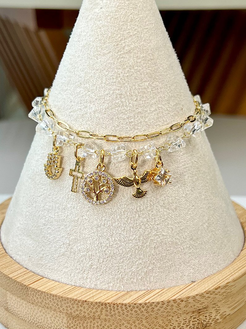 Pulseira Zoe de Cristais de Vidro e Pingente