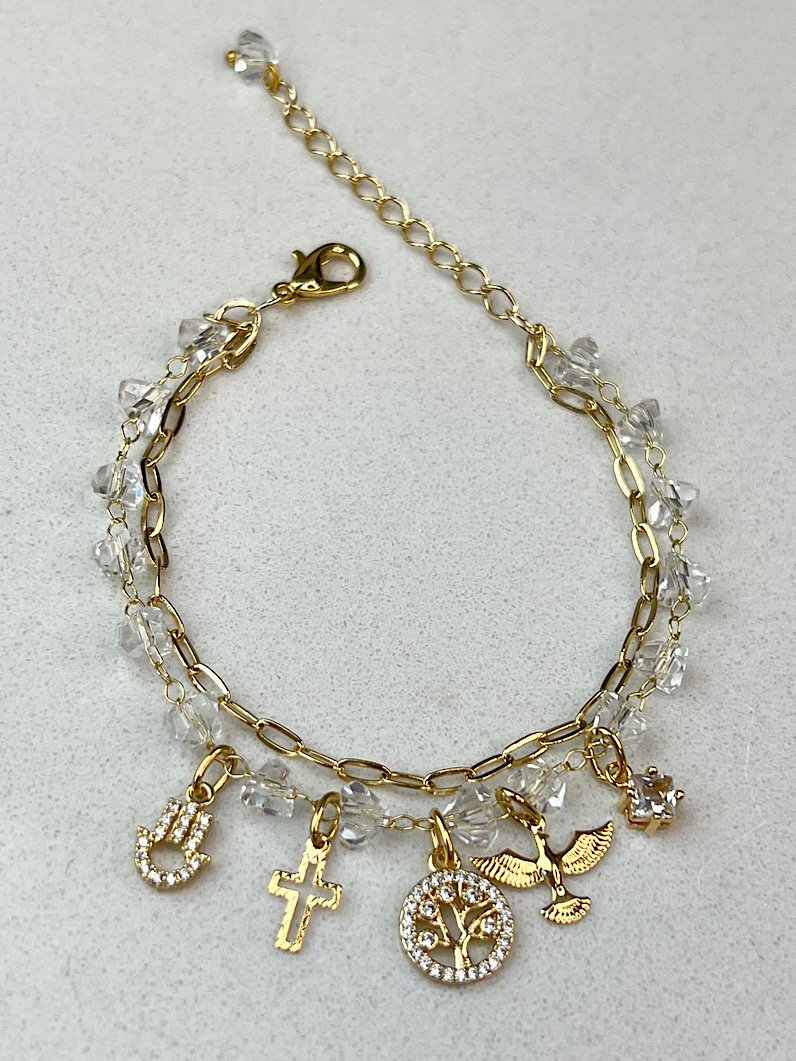 Pulseira Zoe de Cristais de Vidro e Pingente