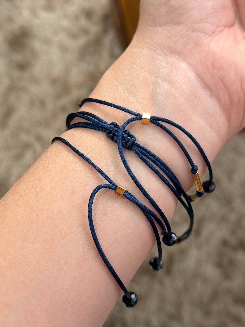 Trio de Pulseiras Ajustável Amuleto São Bento Marinho