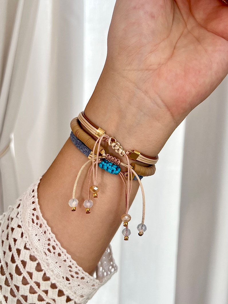 Trio de Pulseiras Ajustável Nicole Dourada