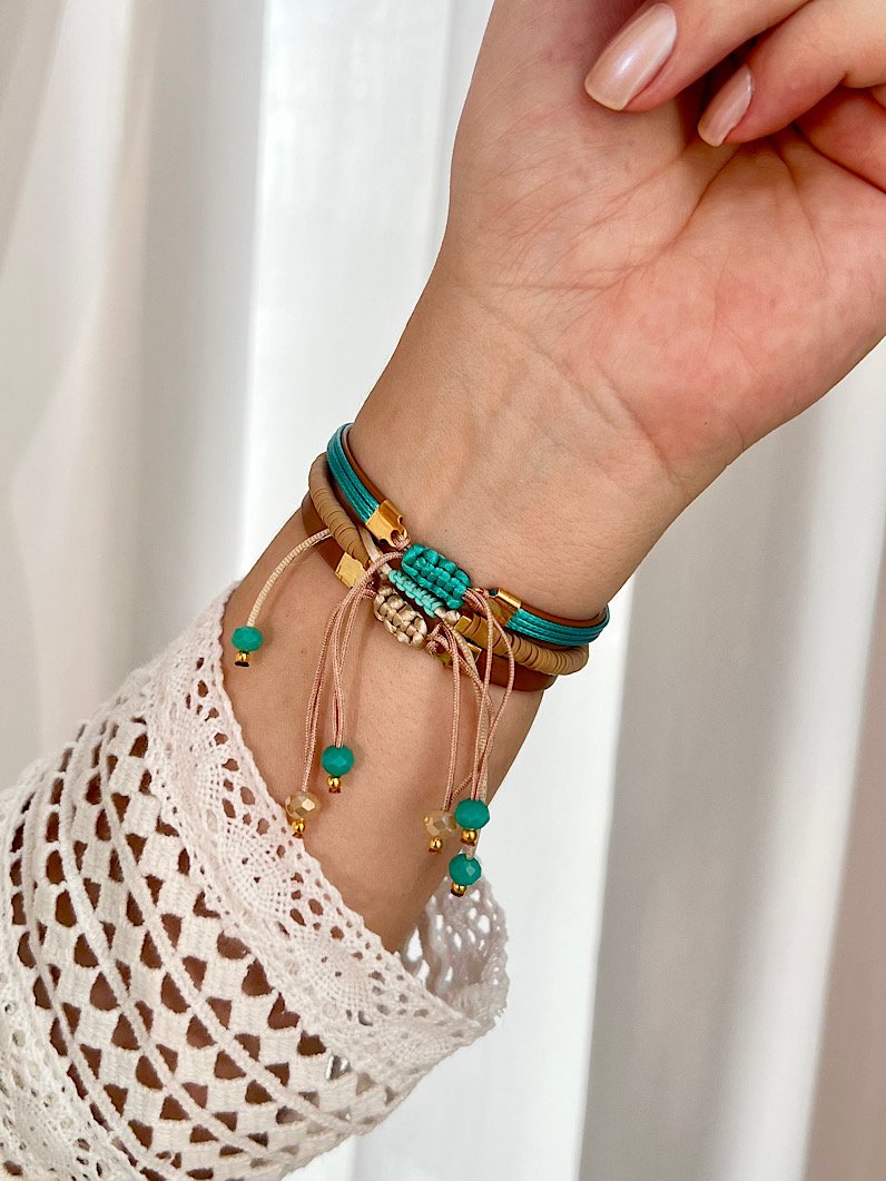 Trio de Pulseiras Ajustável Nicole Dourada